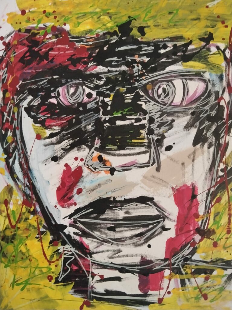 Oeuvre originale acrylique .5x55 cm